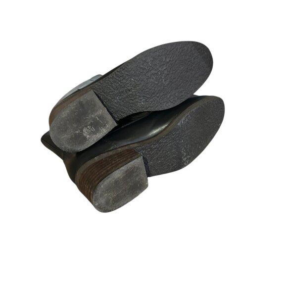 Lucky Brand Black Leather Ankle Booties Tibly Zip Boots Women's 7M Block Heel - Picture 6 of 8